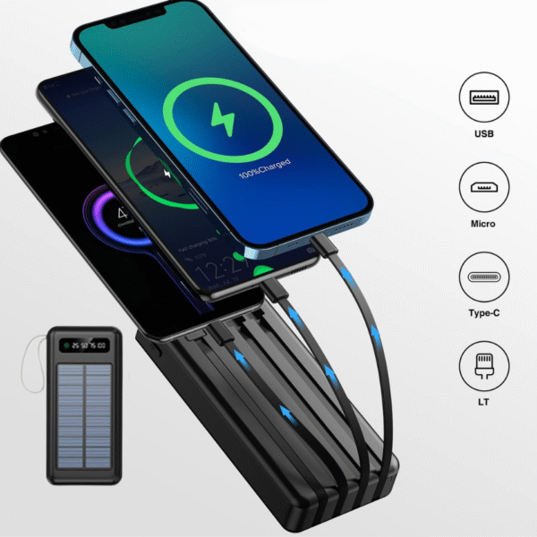 POWER BANK  SOLAR 4 EN 1 DE 12,000 mAh - Imagen 3