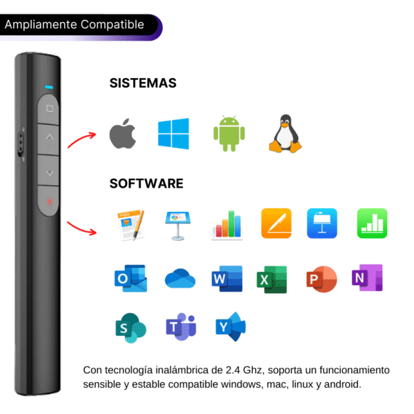 PRESENTADOR INALAMBRICO USB, LASER RECARGABLE - Imagen 4