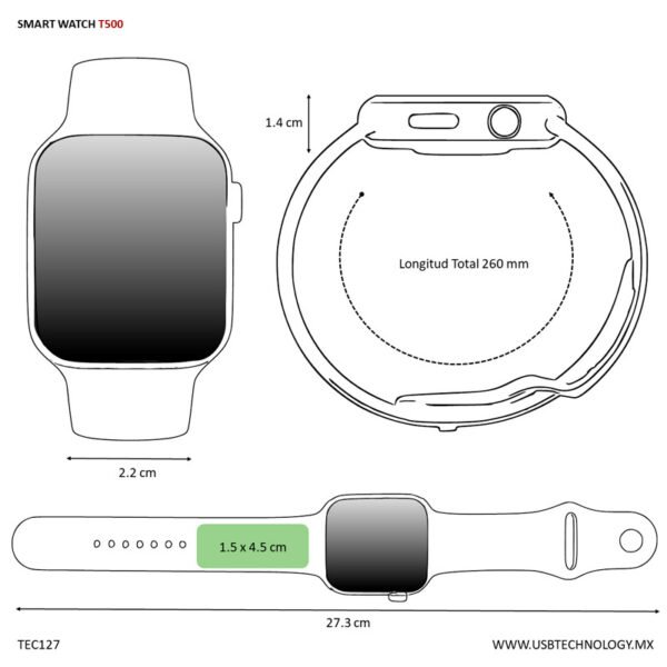 SMART WACH T500 PLUS - Imagen 3